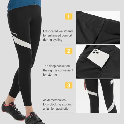 Santic Cycling Trousers Women Padded Cycling Leggings Cycle Trousers Ladies Cycling Leggings Cycling Tights - Parni Pink EU XXL - Image 3