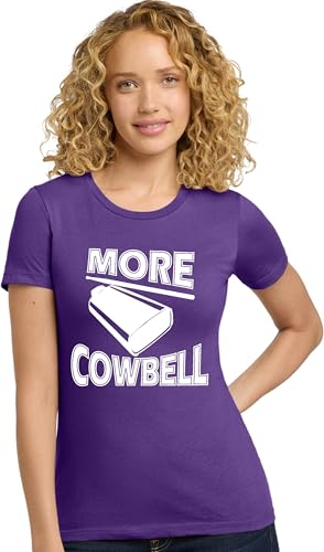 Large Purple Women More Cowbell Funny Deluxe Soft T-Shirt