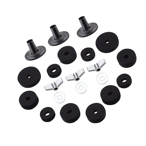 Sosoport 21-piece Drum Replacement Washer Set Non-slip Felt Pads for Cymbal Stands