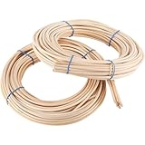 KOHAND 2 Pack 0.2 Inch 65 Feet Round Reed Spline,Chair Cane for DIY Craft Rattan Cane Webbing Basket Wicker Weaving