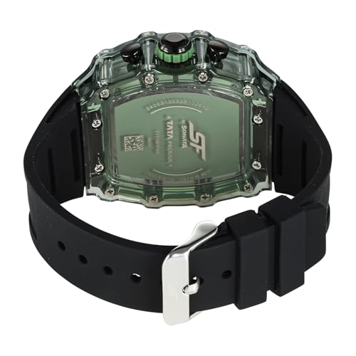Image of SF Maiden Voyage Sport Watch Quartz Analog with Green Dial Black Silicon Strap Watch for Men - 77178PP09W