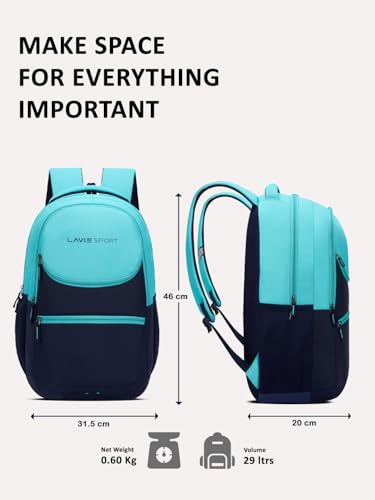 Image of Lavie Sport 29L Atlas | 19 Inch | Fits Upto 15 Inch Laptop Backpack | Laptop Compatiable | Raincover | College Bag | For Men & Women