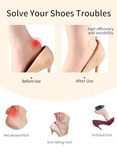 Image of 4 Pairs Heel Pads for Shoes, That are Too Big Heel Grips for Women Men,Heel Inserts for Shoes Anti-Wear Pads for High Heels,Heel Cushion Inserts Prevent Slipping, Rubbing, Blisters, Heels Pain