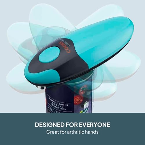 Cooks Professional Electric Can Opener | Automatic Cordless Tin Opener for Arthritic & Arthritis Hands | Hands Free Operation Can Openers | One Touch Design (Teal & Black) - Image 6