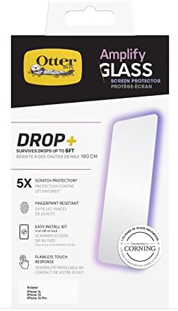 OtterBox Amplify Glass Screen Protector for iPhone 14 Pro Max, Tempered Glass, x5 Scratch Protection, Survives Drops up to 6ft, Antimicrobial Protection