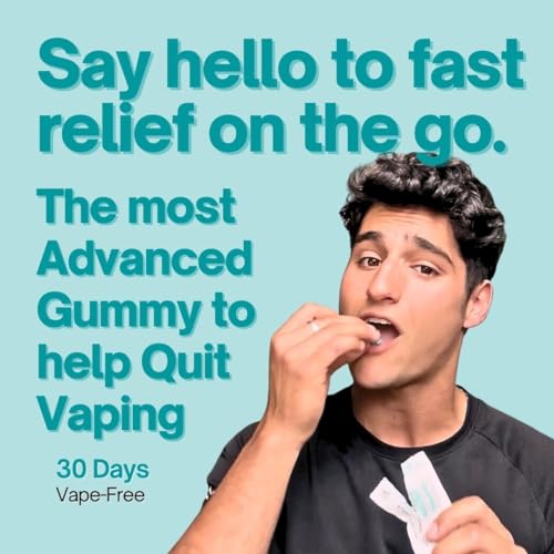 Drop The Craving Quit Nicotine Aid - Extra Strong Gummies - Help Stop Vaping/Smoking, Clear Lungs - Infused with L-theanine, Made in USA 30 Count (Quit Vaping)