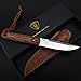 AUBEY Fixed Blade Hunting Knife Full Tang with Leather Sheath for Men, D2 Blade Outdoor Survival Camping Knife, G10 Handle