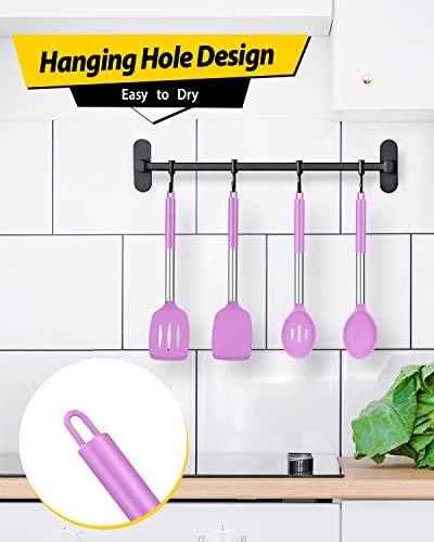 image for BUNDLEPRO Pack of 4 Silicone Cooking Utensils Set, Non Stick Large Sol