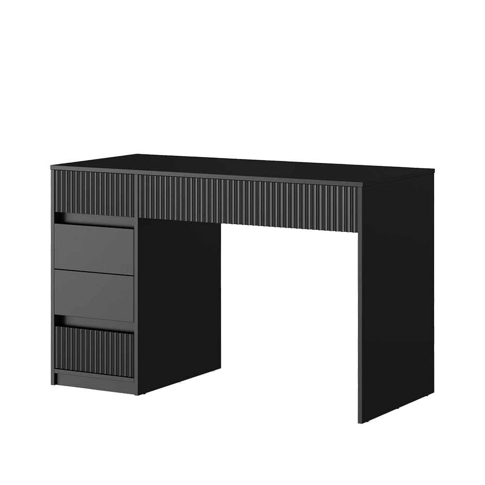 Vicco Schminktisch Omira, Schwarz, 120 cm | ohne Spiegel, Make-up, Tools & Schmuck sauber getrennt und sofort griffbereit