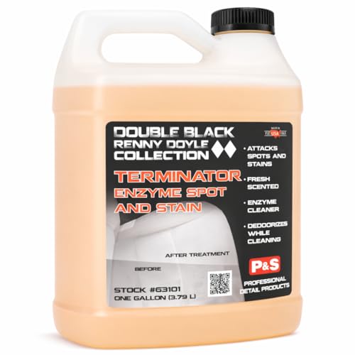 P & S Professional Detail Products Terminator Enzyme Spot & Stain Remover – Professional Upholstery & Carpet Cleaner, Eliminates Grease, Dirt, Protein-Based Stains, Fresh Scent - 1 Gallon