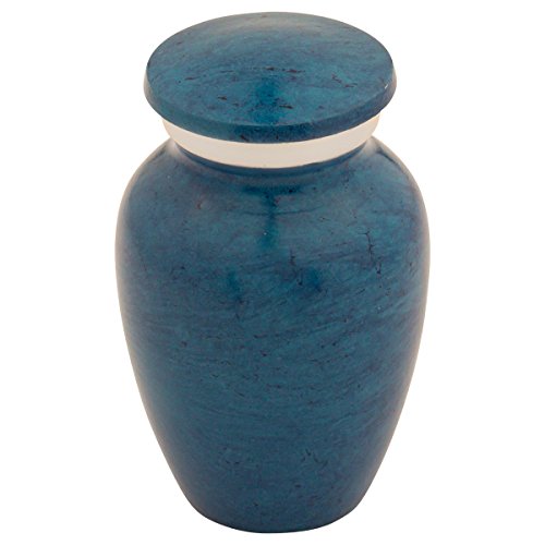 Monet Keepsake Cremation Urn For Ashes, Aluminum, Blue Urn, Keepsake Sized Cremation Urn, 3 Inches High #TOP10