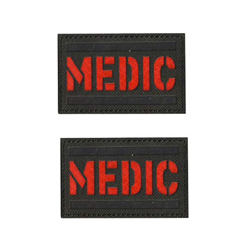 Reflective Medic Patches with Hook Loop Backing for Clothes 3.15 x 1.97 Inch 2 PCS