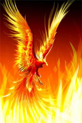 Diamond Painting Phénix de feu 100x150cm | Kit Complet Broderie Diamant 5D