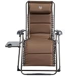 TIMBER RIDGE Zero Gravity Chairs, Folding Recliner Chair Padded with Cup Holder and Headrest, Adjustable Lounge Reclining Chair for Outdoor Camping Lawn Patio Indoor, Supports 350lbs, Brown - Image 4