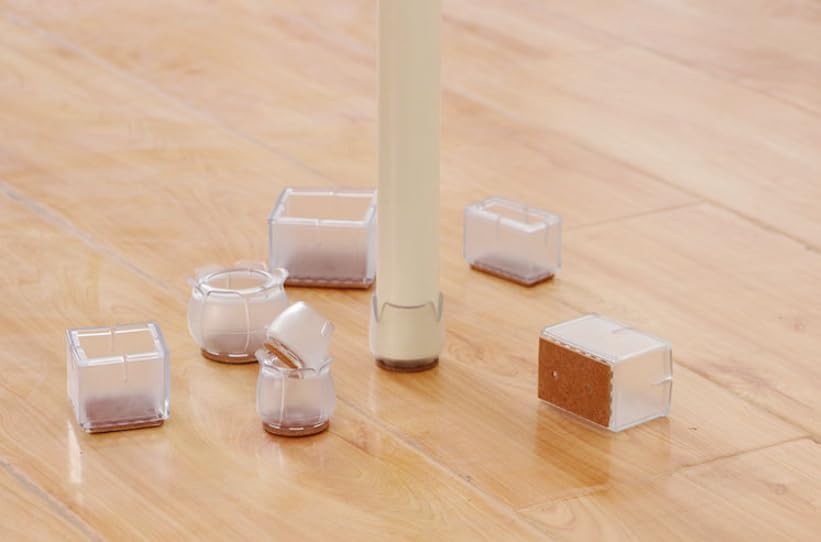 Amazon｜椅子脚カバー 8個セット フェルトなし 滑り止め クリアカラー