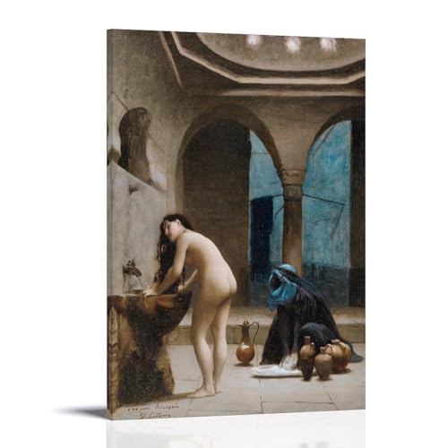Impression sur toile Jean-Léon Gérôme Study For A Maure Bath tableau 60x90
