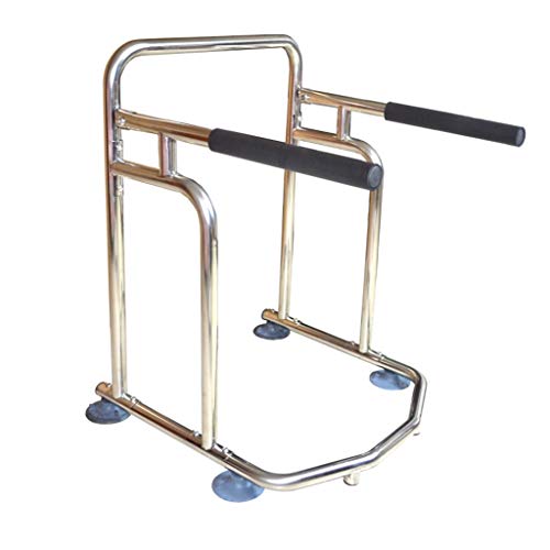 Armlehnen WC Geländer Edelstahl Klosett Mobiltoilette Gestell Aus Edelstahl Älteren Schwangere Frauen Toilette Geländer Sicherheitsgestelle für Toiletten (Color : Silver, Size : 60 * 58 * 77cm) Cover