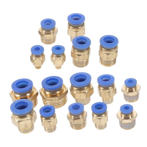 HOLIDYOYO Connettori Per Tubi Aria Raccordi Crimpare in Giunto Dritto Per Tubi Dell'aria Assortiti Realizzati in Abs e Rame Senza Perdite D'aria e Idropulitrici