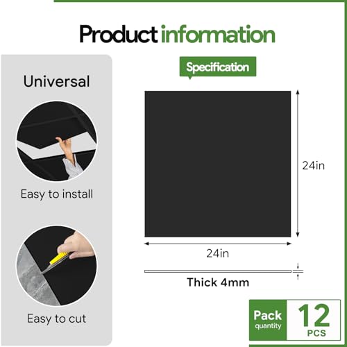 Fasarxiu 12 Pack 2ft x 2ft Black Drop Ceiling Tiles Waterproof High-Grade PVC Ceiling Tiles 2x2 Fire-Rated - Easy Drop-in Installation(48 sq.ft.) by Fasarxiu - Used condition - Image 2