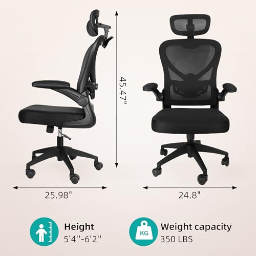 Comfortable Home Office Computer Chair, Adjustable Headrest Armrest, Lumbar Support, Up and Down Adjustable 360 Degree Swivel Chair - Image 4