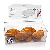 Pikanty Organization Storage Box | 16' Plastic Container with Hinged Lid | Kitchen, Pantry, Office Organizer | Dishwasher Safe | Made in USA