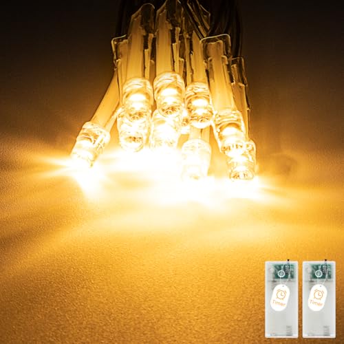 LED Lichterkette Batterie-10 LED Lichterkette mit Timer Warmweiß Lichterketten für Innen Weihnachten Schlafzimmer Party Hochzeit (2 Stück)