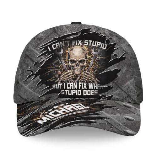 Image of Skull Cap, Gifts for Men, Skull Us Flag Skeleton Gothic Horror, Black Baseball Cap, Adjustable Caps Sun Hat