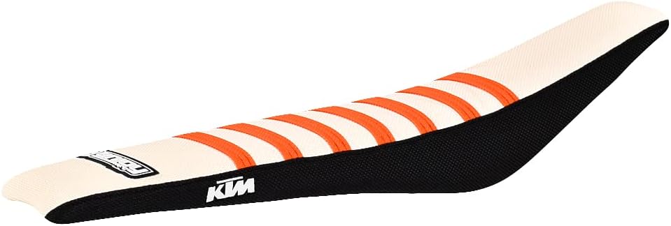 Enjoy Mfg Seat Cover - Compatible with KTM 2018-2022 85 85 - #161 (Black Sides/Orange TOP/Black Ribs - Logos)