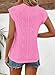 SHEWIN Summer Tops for Women 2025 Casual Crewneck Cap Sleeve Shirts Fashion Beach Vacation Clothes Date Outfits Dark Pink Small