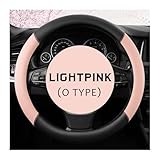 Auto Lenkradbezug Für VW Für Golf 4/5/6/7 Für Passat B5/B6/B8 Lenkradbezug Aus PU-Leder 38 cm(LightPINK 0 Shape)