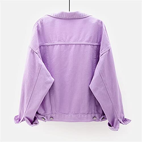 Jaqueta Jeans Feminina Boyfriend Manga Longa Solta Moda Casaco de Transição Primavera Outono com Bot