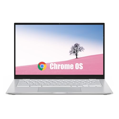 ASUS Chromebook C425T Portátil empresarial, 14 Pulgadas (1536 × 864), Intel Core m3-8100Y Processor, 4 GB de RAM, eMMC de 128 GB, Teclado QWERTY, Chrome OS (Reacondicionado)