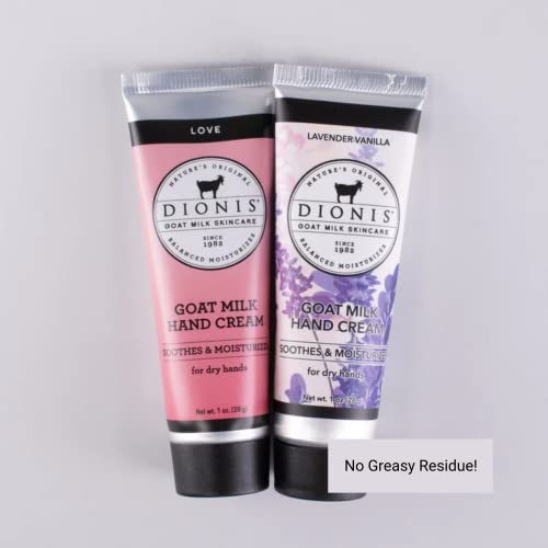 Dionis Goat Milk Skincare Lovely Lavender Hand Cream Set Of 2- Lavender & Love Scented 1Oz Mini Lotions Gift Box For Dry Hands - Paraben Free Travel Size Moisturizer Packed With Vitamins & Minerals #TOP5