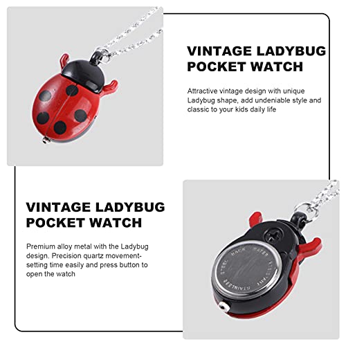 POPETPOP Childrens Animal Relógio : Bonito Ladybug Red Relógio Longo Cadeia Camisola Pingente Animal