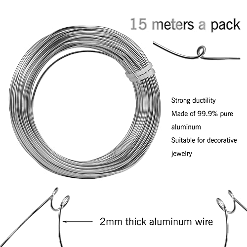 Wyomer 100 Feet 12Gauge Aluminum Wire 2Mm Bendable Anodized Metal Wire Metal Armature Wire Bendable Sculpting Wire For Crafts Wreath Making Jewelry Making Beading Floral #TOP1