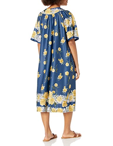 Image of AmeriMark Casual Women's Patio Muumuu House Dress Loose Comfortable Short Sleeve Sun Dress Lounger Gown Sleepwear for Ladies