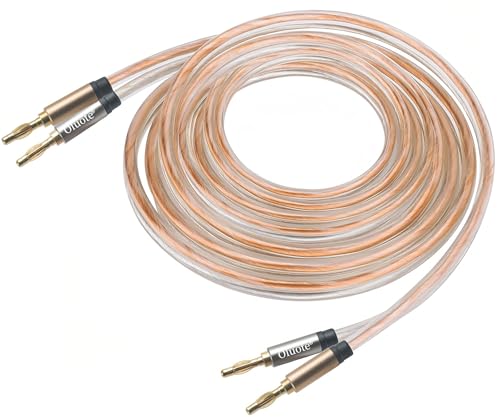 Oluote 純銅スピーカーケーブル 金メッキバナナプラグ付き スピーカーコード(5M)