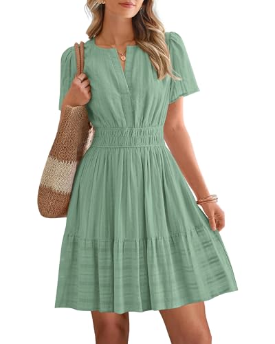 BTFBM Womens Spring 2026 Casual Mini Dresses Lightweight Short Sleeve