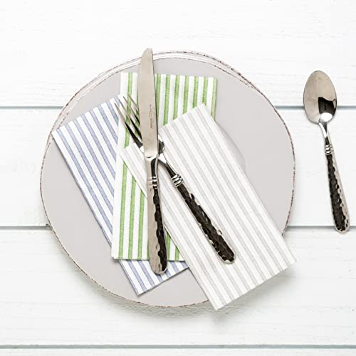 Martellato-by-Vietri-5-Piece-Flatware-Set-Handmade-1810-Stainless-Steel-Fork-Spoon-Knife-Silver Martellato by Vietri 5 Piece Flatware Set Handmade 1810 Stainless Steel Fork Spoon Knife Silver