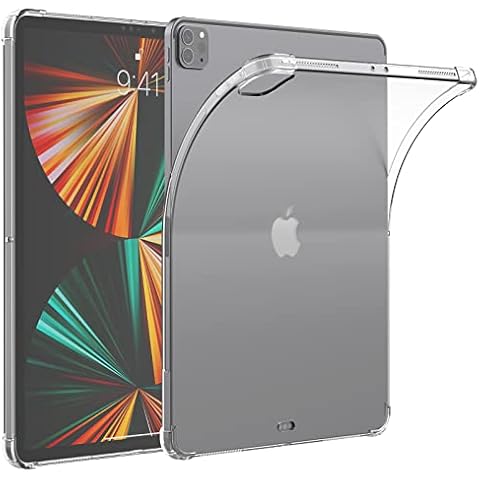 Asgens iPad Pro 12.9'' 2021 Clear Case, Transparent Silicone Case Flexible Soft TPU Silicone Protective Cover For 2021 iPad Pro 12.9 inch Model A2378 / A2461 / A2379 / A2462 Cover
