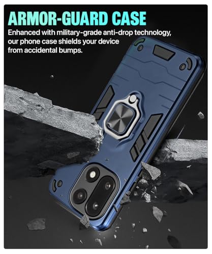 Image of WOW IMAGINE Shock Proof Back Case Mobile Cover for 1+ OnePlus 15 5G | Back Cover Case (Tough Armor | Hybrid PC + TPU | Ring Holder & in-Built Kickstand | Blue)