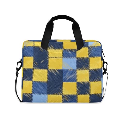 Funda para portátil 15.6 pulg con asa y correa amarilla y azul miniatura 1