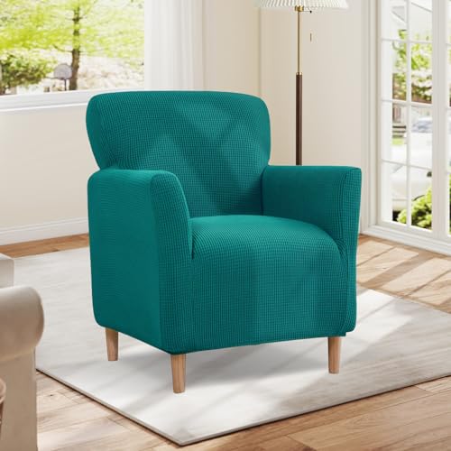 Bocguy Funda de sillón de Alta Elasticidad, 1 Plaza, elástica, Suave, con reposabrazos, Funda de sofá, Funda de sofá, Lavable, Color Verde Claro (Verde Oscuro)