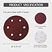 VIVOHOME 8.5 Inch 6 Holes Hook and Loop Sandpaper Set Discs Sanding Sheets Pack of 12 for Drywall Sander Machine
