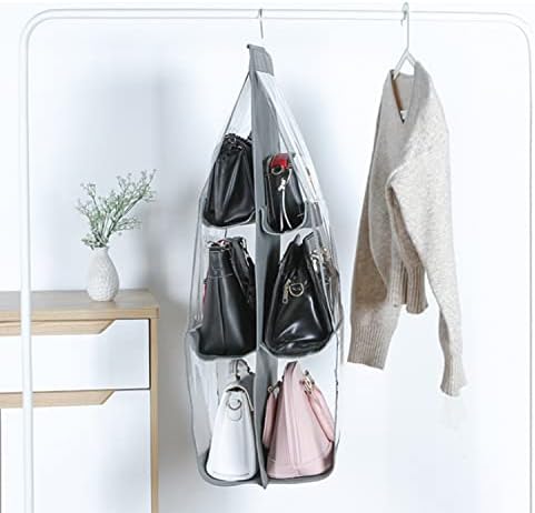 Saijer Hanging Handbag Organizer, 3 PCS Handbag Storage Organiser Wardrobe Handbag Organiser Pockets Shelf Bag Handbag Storage Bag Purse Hanging Organizer Nonwoven Hanging Closet Organizer 6 Pockets