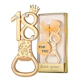 SURALIN Apribottiglie dorato per il 18° compleanno, apribottiglie commemorativo, regalo pe...