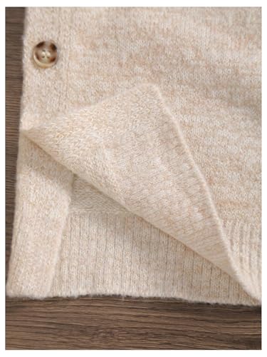 SweatyRocks Girl's Button Split Side Sweater Vest Crew Neck Sleeveless Knit Vest Tops4