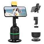 KozyOne Auto Face/Body Tracking Tripod, No App Required, 360° Rotation Phone Holder with Fill Light, Auto Tracking Phone Holder, Smart Gesture Control, for Vlog, Tiktok, Streaming, Zoom