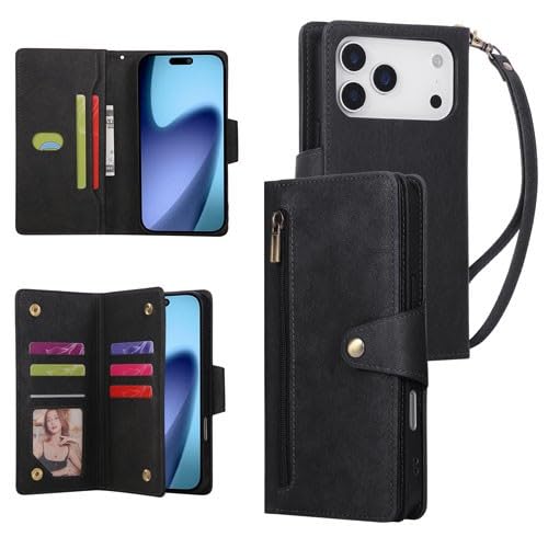Étui iPhone 16 Plus avec pochette zippée avant pour sécuriser monnaie et cartes bancaires