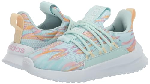 adidas Tênis infantil Lite Racer Adapt 5.0 sem cadarço, Halo Mint/Orange Tint/Bliss Lilac, 17